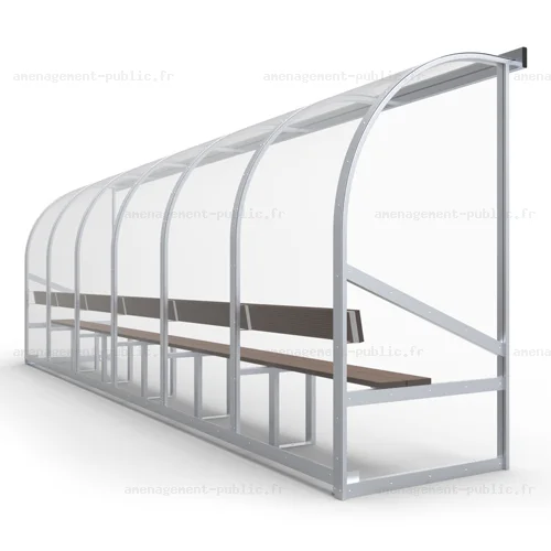 Banc de touche 12 places pour aménagement des stades
